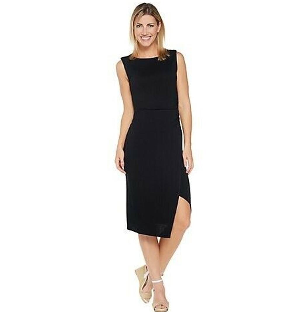 Lisa Rinna Collection Dress Side Ruched Midi NEW